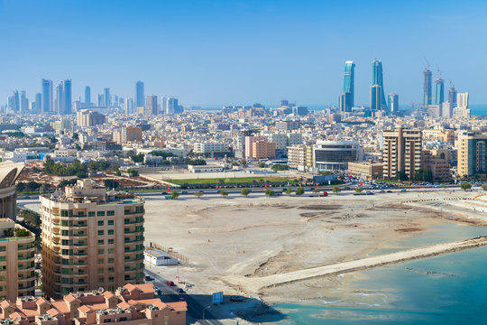 Bird view of Manama city, Bahrain, Middle East