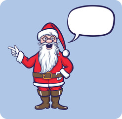 Standing Santa Claus with speech bubble