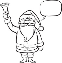Coloring Book Santa Claus with Christmas Bell
