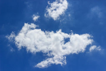 Many clouds on blue sky