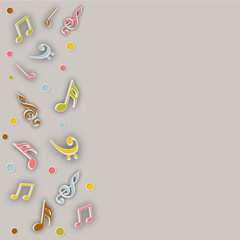 Concept of colorful musical notes.