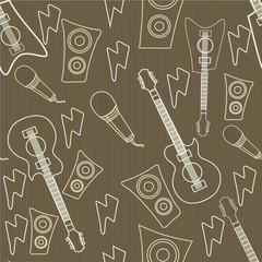 Seamless pattern with musical instruments.