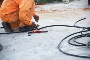 Electrical with tool cuts electrical cable