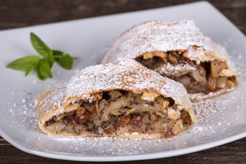 Slice of an apple strudel