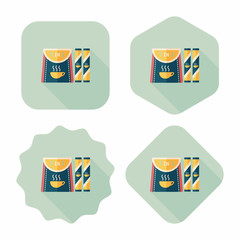 3 in 1 coffee flat icon with long shadow,eps10