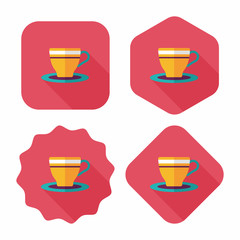 coffee cup flat icon with long shadow,eps10