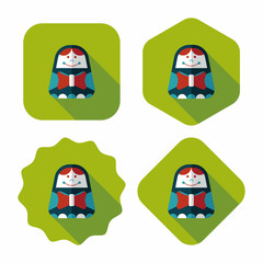 Russian Doll flat icon with long shadow,eps 10