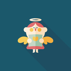 Wedding angel choir flat icon with long shadow,eps10