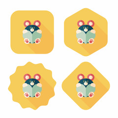 Valentine's day present bear flat icon with long shadow,eps10