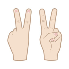 Victory Hand Gesture Sign Vector