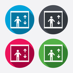 Elevator icon. Person symbol with up down arrows
