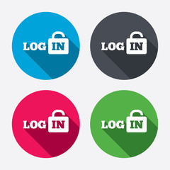 Login sign icon. Sign in symbol. Lock.