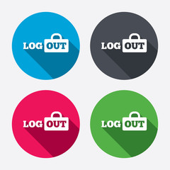 Logout sign icon. Log out symbol. Lock.