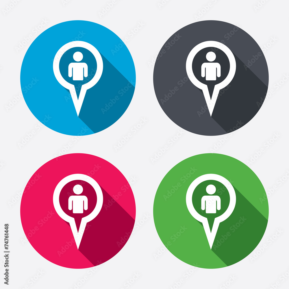 Poster map pointer user sign icon. marker symbol.
