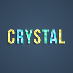crystal lettering with shadow