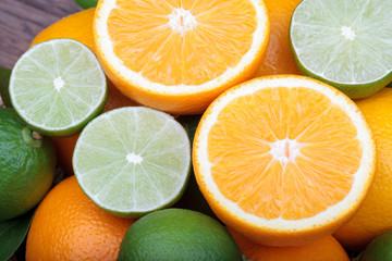 Fototapeta na wymiar Mix of fresh citrus fruits.