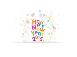 HAPPY NEW YEAR Card (letters words 2015)
