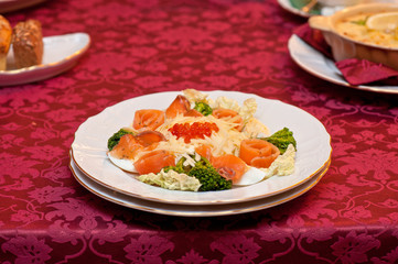 Salad with salmon