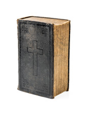 Old Bible isolated on white