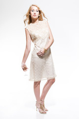 Sensual new year's eve fashion woman with blonde hair wearing go