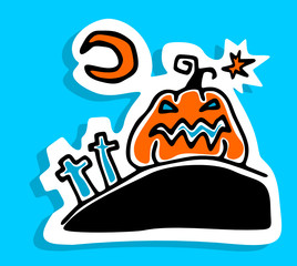 Fototapeta premium pumpkin and moon