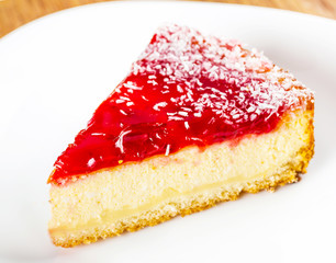 cheesecake on a plate closeup