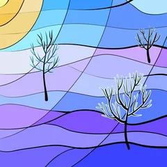 Fototapeten Lila Winter landscape  © Nuit