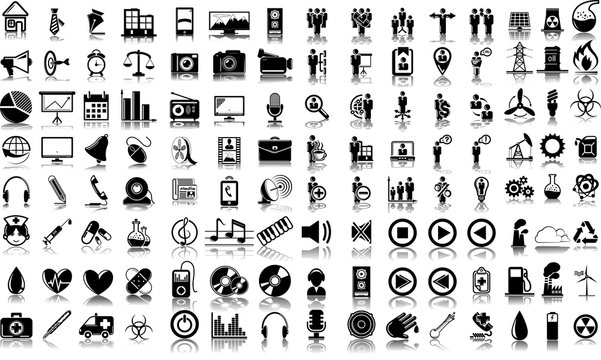 Set of 120 vector icons of business, media and medical12