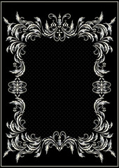 Silver border with decor in the Victorian style