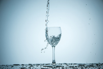 glass being filled with water