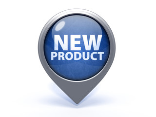 new product circular icon on white background