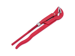 Red Pipe Wrench Isolated