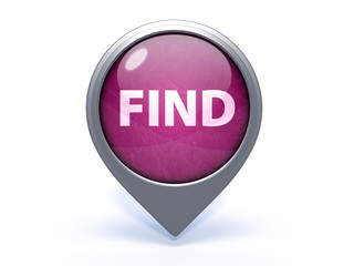 find circular icon on white background
