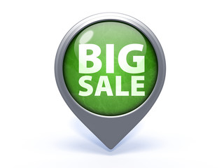 Big sale circular icon on white background