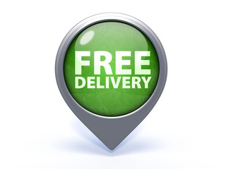 Free delivery circular icon on white background
