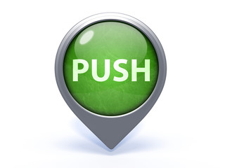 push circular icon on white background