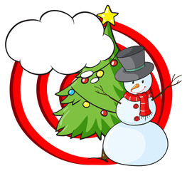A snowman with an empty callout