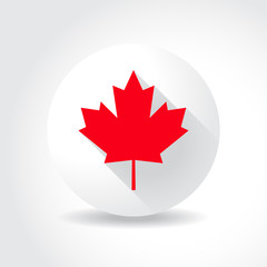 Maple leaf flag, in flat design