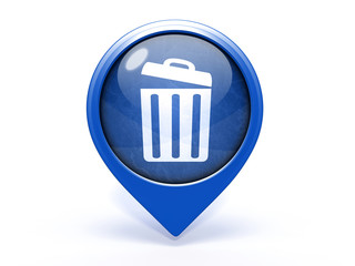 trash can pointer icon on white background