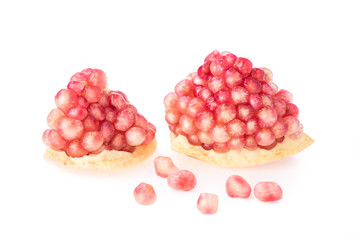 fresh pomegranate on white background