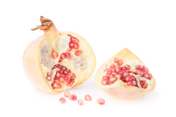 fresh pomegranate on white background