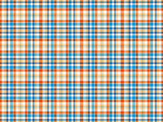 Orange, blue and white plaid background
