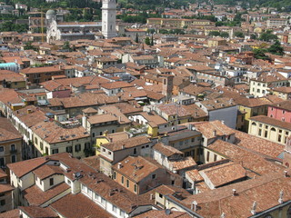 Panoramic view of the city Verona in Italy