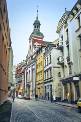 Fototapeta na wymiar A view of ancient buildings in Riga
