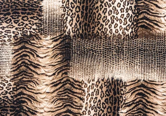 Afwasbaar fotobehang texture of print fabric striped leopard © photos777