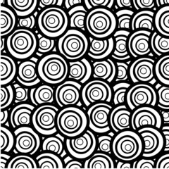 Hand drawn seamless pattern with circles
