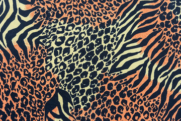 texture of print fabric striped leopard