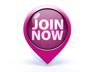 Join now pointer icon on white background
