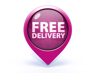 Free delivery pointer icon on white background