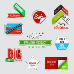 Collection of Sale Discount Styled origami Banners